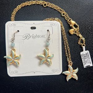Brighton Paradise Cove necklace and earrings NWT and bag